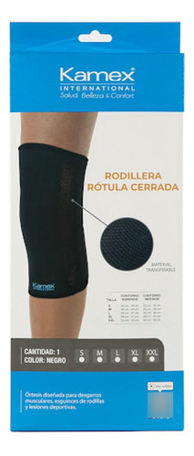 Rodillera Kamex Rótula Abierta Talla L Negro X 1 Und