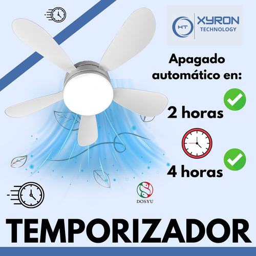 Abanico Ventilador Foco Techo Aspas Interiores Blanco