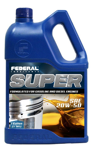 Aceite Federal Super 20w-50 Api Sl/ch4 Mutigrado 4 Litros