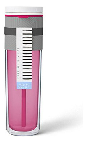 Botella De Agua Chef'n D.stil Flip Straw (tritan), Rosa / Bl