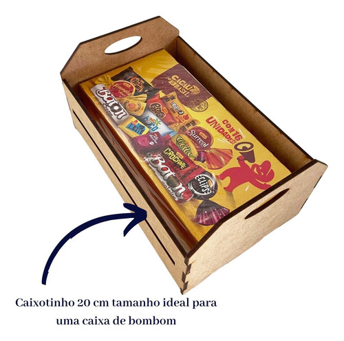 Kit 10 Mini Caixote Feira 20cm Mdf Caixotinho Mercado Festa