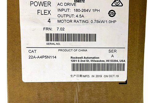 22a-a4p5n114 Allen Bradley Ac Drive Com Nf
