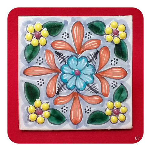 Imagen 7 de 7 de Set 30 Azulejos De Talavera Poblana 10x10 Cm Decoración Zlj