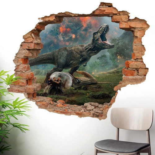 Vinilo Decorativo Jurassic World Dinosaurios -i20. Stickers Color Multicolor