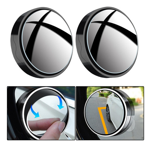 Espejo Retrovisor Para Coche De 2 Piezas, Rotación De 360