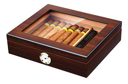 Humidor De Cedro Para 25 Puros, Compatible Con Todas Las Mar