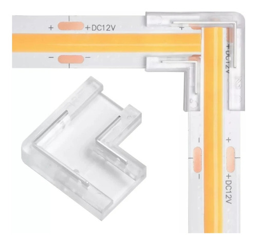 Kit 5 Conector L Emenda P Fita Led Cob Gaya 9w 2 Vias 8mm Luz monocor Tensão de operação
