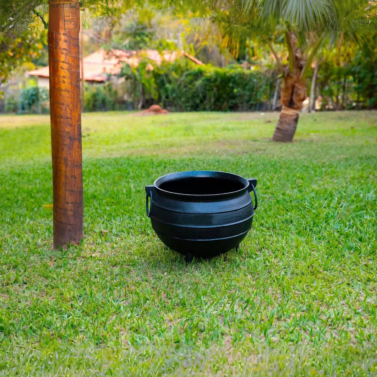 Caldeirão Sem Tampa Em Ferro Fundido Panela Tripé 60l Cor Preto