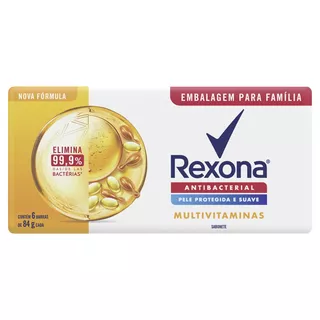 Sabão em barra Rexona Antibacterial Multivitaminas de 84 g pacote x 6