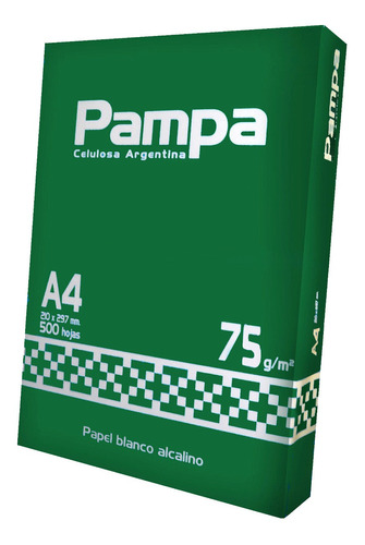 Resma Hoja A4 Pampa 500 Hojas 75 Gr Blanco Alcalino Oficina