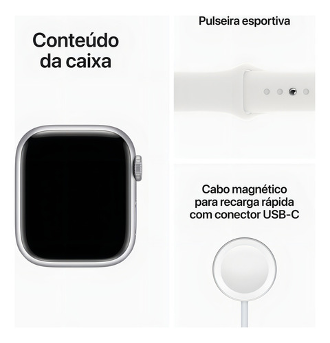 Apple Watch S8 41mm Gps Celular Pulseira Esportiva Branca Cor da caixa Prateado Cor da pulseira Branca/Padrão - Excelente (Recondicionado)