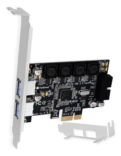 Febsmart 1x 19pin Usb 3.0 Idc Header Y 2x Usb-a Ports-pcie U