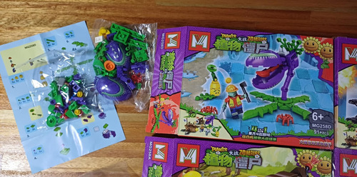 Kit Bloques Para Armar Plantas Versus Zombies X 4 Cajas 348 Plantas Versus Zombies