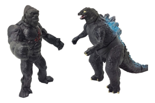 Imagen 2 de 4 de Figuras Godzilla Vs King Kong Juguete Articulado 2 Piezas
