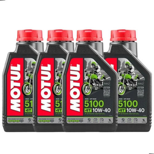 Óleo de motor Motul semi-sintético 10W-40 para motos e quadriciclos x 4L
