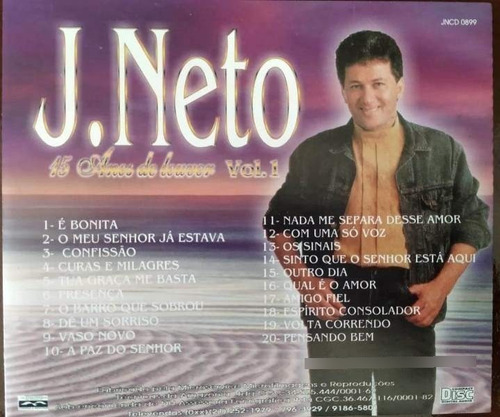Cd J Neto 15 Anos De Louvor (Usado)