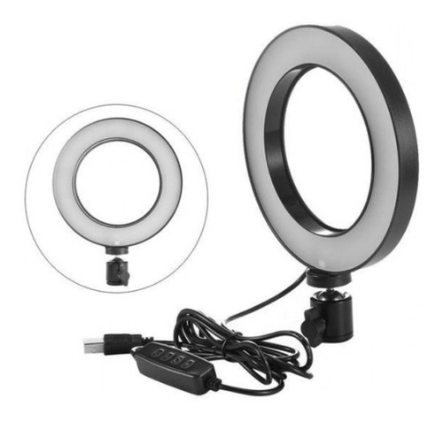 Iluminador De Led Com Tripe Ring Light Usb 16cm 3500k 5500k Cor da estrutura Água Cor da luz Branco-quente 5V