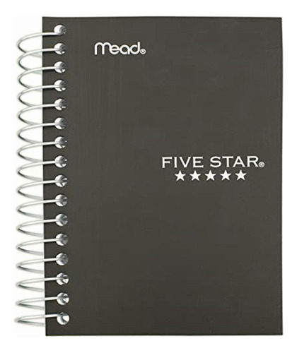 Five Star Fat Lil' Notebook Cuaderno De Resorte 200 Hojas Color Negro