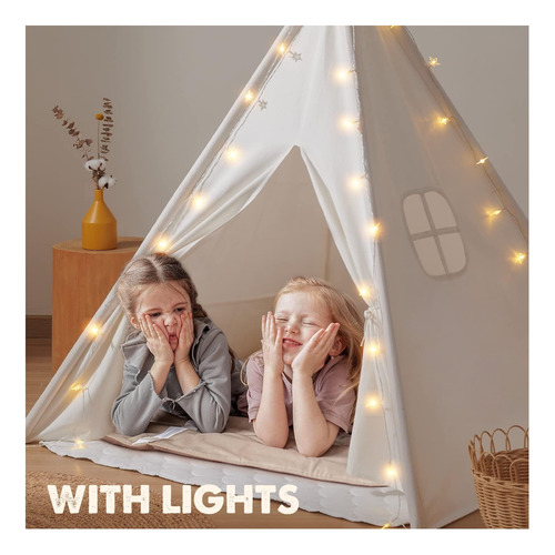 Tinga Tiny Land Teepee Tent For Kids, 100% De Algodón De De