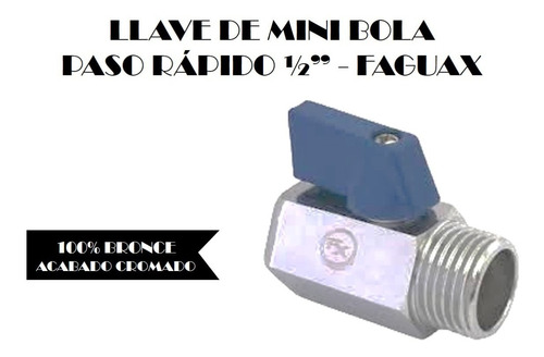 Llave De Mini Bola - Pase Rápido - 1/2 Pulgada - Faguax