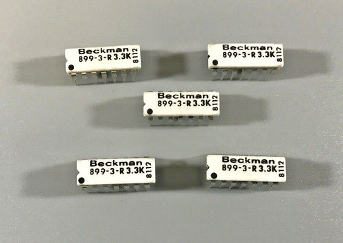 Lot Of 5 Beckman 899-3-r3.3k Resistor Network Fixed Resn Eeo