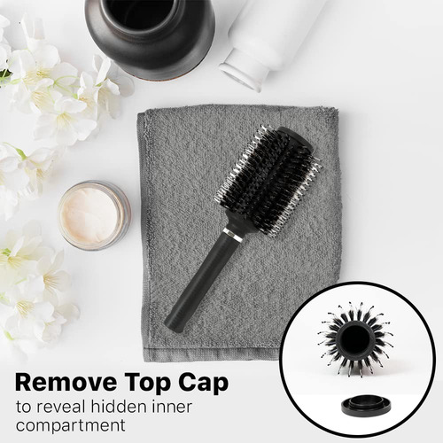 Cepillo Para Polvo De Pelo Redondo Con Compartimento Secreto