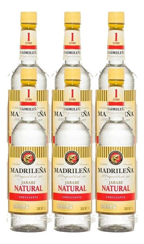 Pack De 6 Piezas De Jarabe Natrual Madrileña 1 Lt