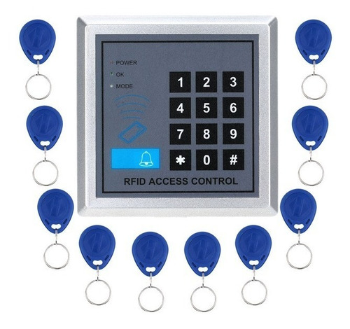 Control Rfid De Acceso + Contraseña Con 10 Llaves