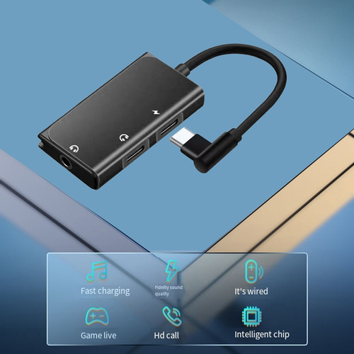 Adaptador De Auriculares 3 En 1 C Para Teléfono Pd60w Charge