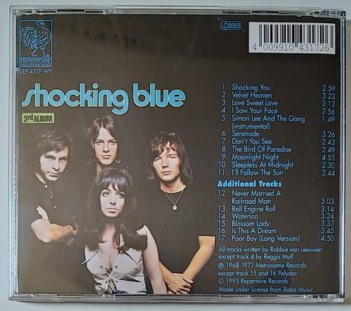 Cd: Shocking Blue - 3rd Album (ed. Orig. 1993) + 6 Bonus (Usado)