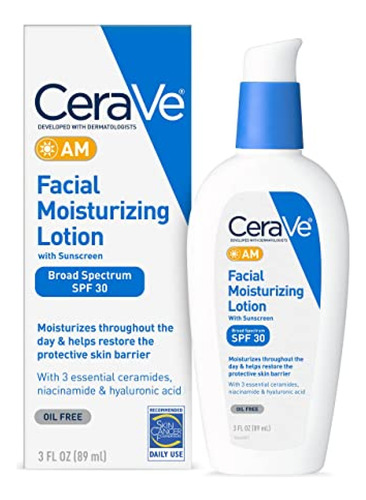 Bloqueador Solar Cerave Am Loción Hidratante Facial Spf 30 |