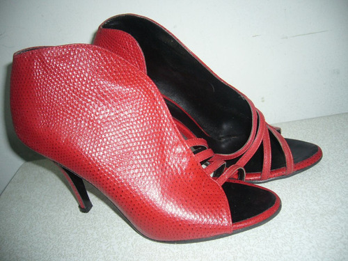 Zapatos De Vestir, Sandalias Rojas Tipo Bot, Calzados Lucchi