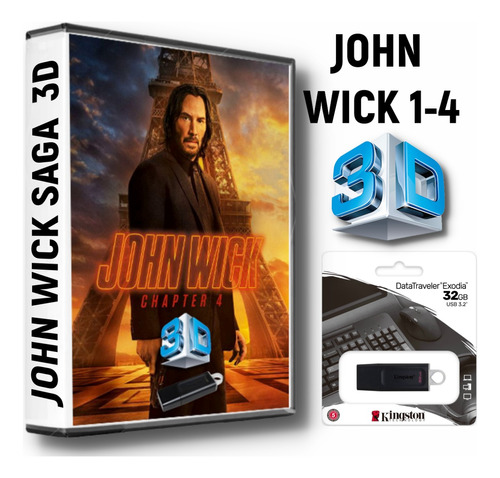 John Wick 4 En 3d Sbs Y Saga De Peliculas En Usb