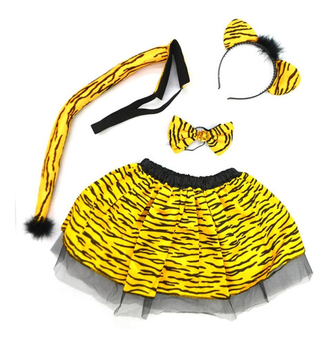 Disfraz Infantil Tigre Animal Print 4 Piezas Halloween