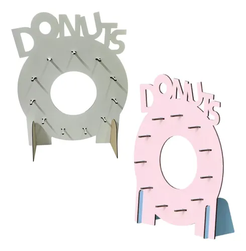 Soporte De Dulces Donas En Madera Exhibidor