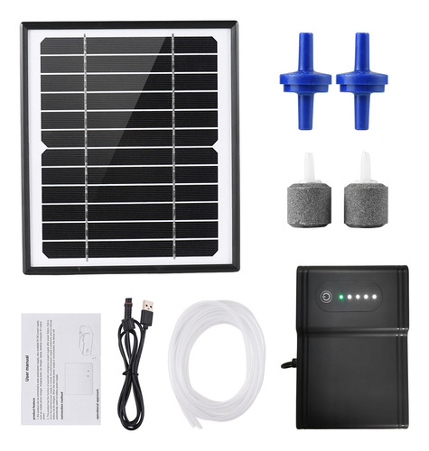 Kit Bomba De Aire Solar 5w/6v Para Acuario, Oxigenador,.mo