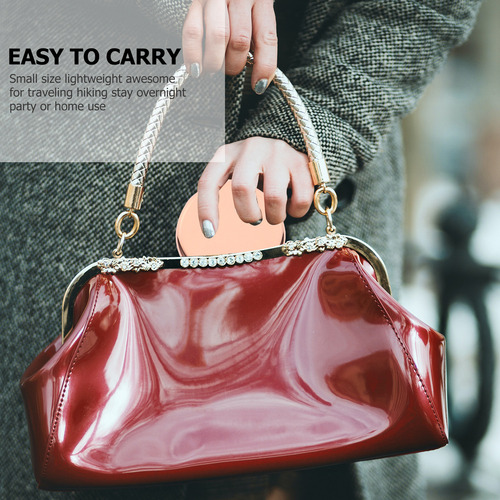 Monedero De Viaje Con Espejo Plegable, Bolso De Mano Para Re