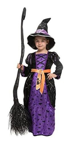 Disfraz Talla Medium (8-10 Años) Para Niña De Bruja