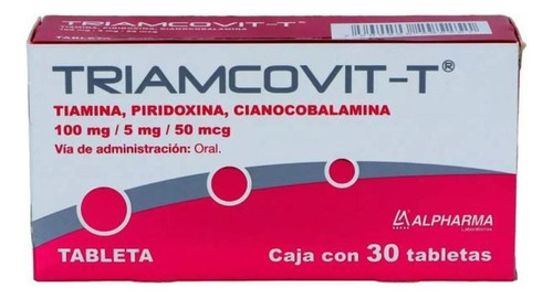 Triamcovit 100 Mg /5 Mg /0.5 Mg Caja Con 30 Tabletas Sin Sabor
