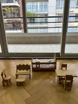 Comprar Juego De Comedor Y Cama De Fibrofácil Para Barbies\u002Fmuñecas