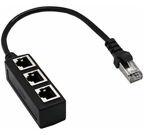 Cable Divisor Ethernet Rj45 Rj45 1 Macho 3 X Hembra Cab...