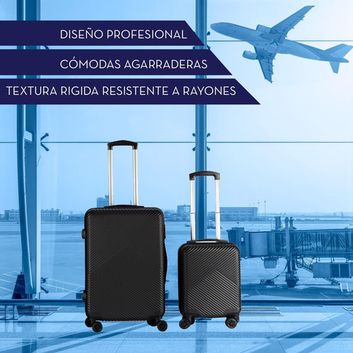 Imagen 6 de 8 de Set Kit 2 Maletas Viaje Nomad Abs Mediana Carry On 4 Ruedas