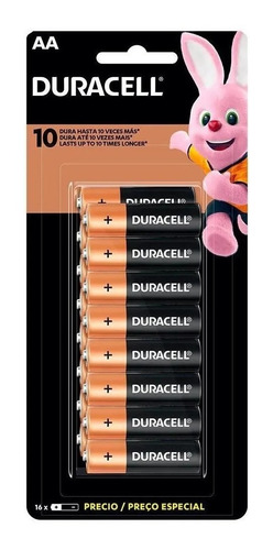 Pilha Aa Duracell Pacote C/ 16 Unidades Mn1500b16