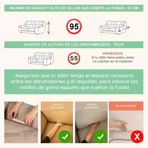 Funda Elastizada De Terciopelo Sillon De 1 Cuerpo Pack X 2 Beige