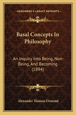 Libro Basal Concepts In Philosophy: An Inquiry Into Being...