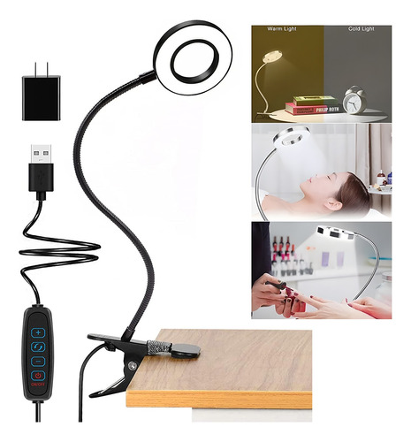 Luz Led Usb Con Clip Para Microblade Y Pestañas Postizas