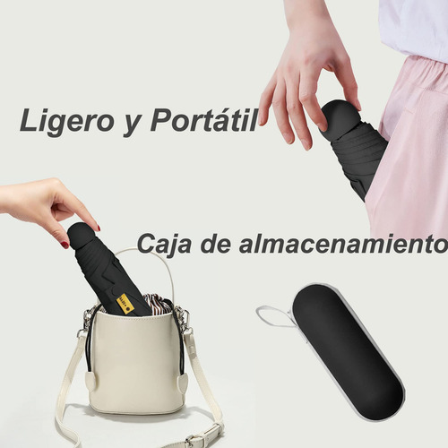 Paraguas De Bolsillo For Lluvia Y Solar Uv, Paraguas De