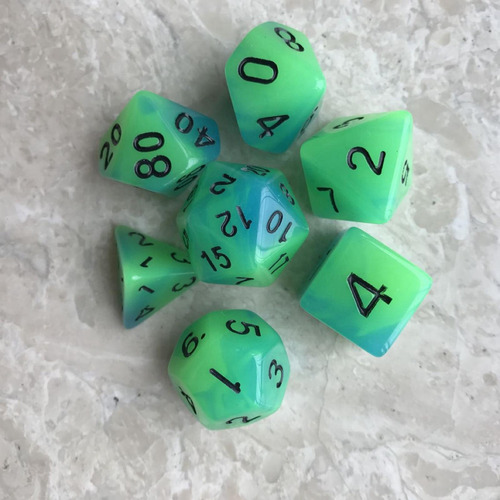 Juego De Dados De Acrílico Luminoso Rpg D8 D10 D12 D20 Para