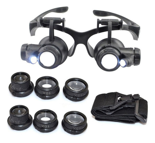 Lupa De Reloj De Reparación De Joyero Con Doble Ojo Led 15x
