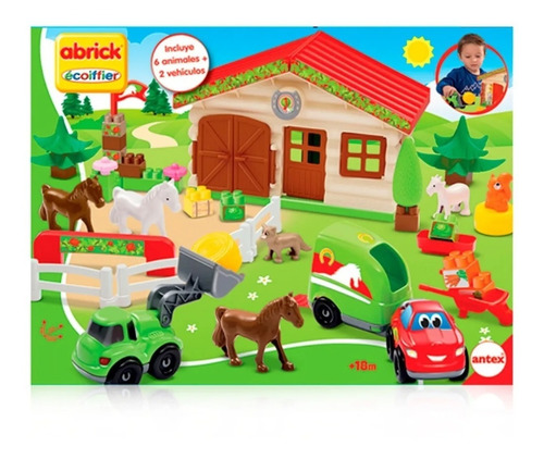 Set De Granja Construccion Bloques Animales Abrick Antex 